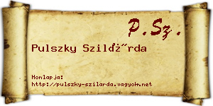 Pulszky Szilárda névjegykártya